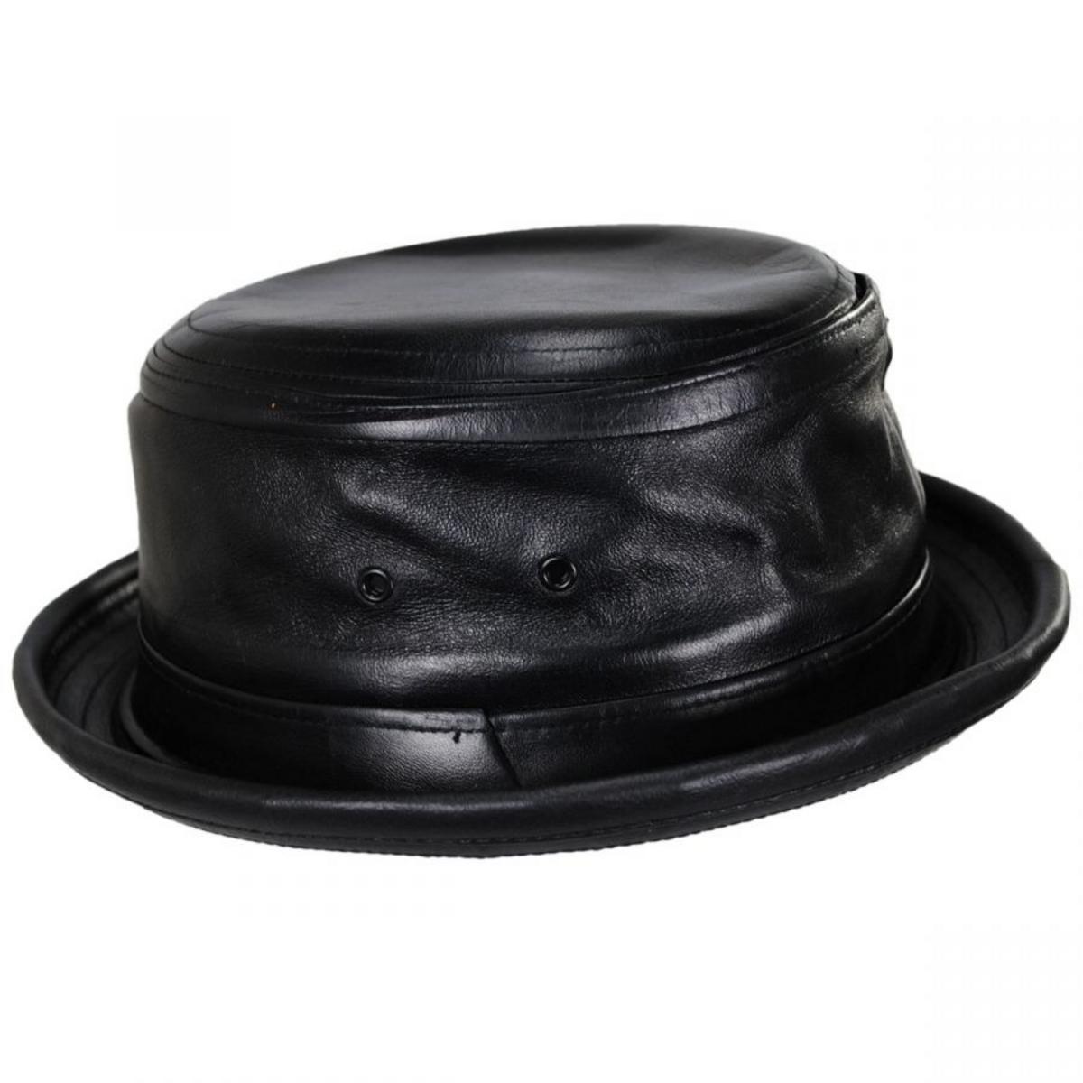 NEW YORK HAT CO | Lambskin Leather Bucket Hat | 187101 | profile | BLACK