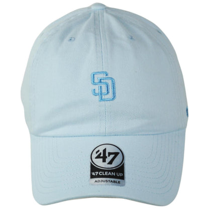 47 Brand | San Diego Padres MLB Tonal Base Runner Clean Up Strapback Baseball Cap Dad Hat | 204431 | front | DIGITAL BLUE