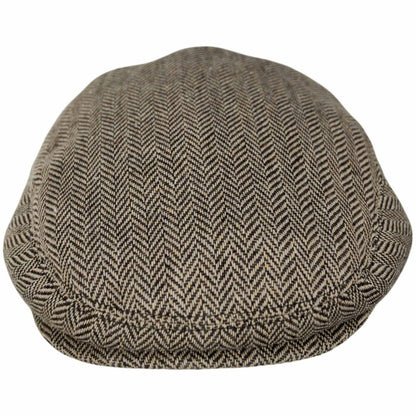 Jaxon Hats | Kid's Herringbone Wool Blend Ivy Cap | 512104 | front | BROWN