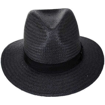 Bailey 1922 | Curtis Sun Raindura Straw Safari Fedora Hat | 127938 | front | BLACK