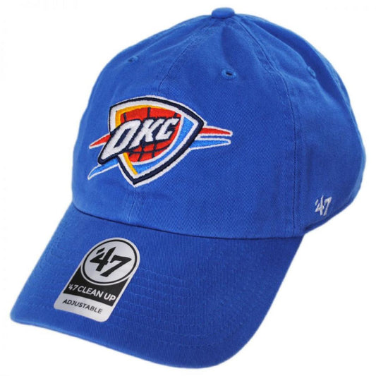 47 Brand | Oklahoma City Thunder NBA Clean Up Strapback Baseball Cap Dad Hat | 204130 | lead | BLUE