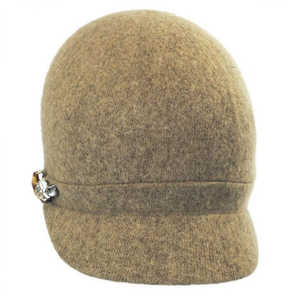 Betmar | Rhinestone Wool Cap | 106075 | front | CAMEL