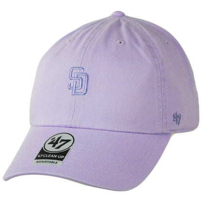 47 Brand | San Diego Padres MLB Tonal Base Runner Clean Up Strapback Baseball Cap Dad Hat | 204431 | lead | WISTERIA