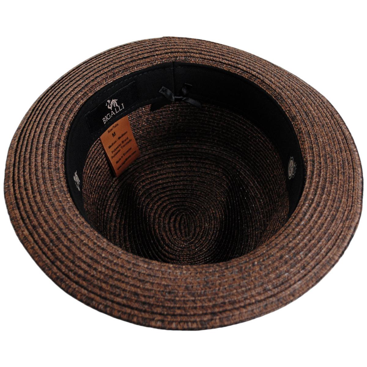Bigalli | Street Style Poly Braid Stingy Brim Fedora Hat | 129253 | under | CHOCOLATE