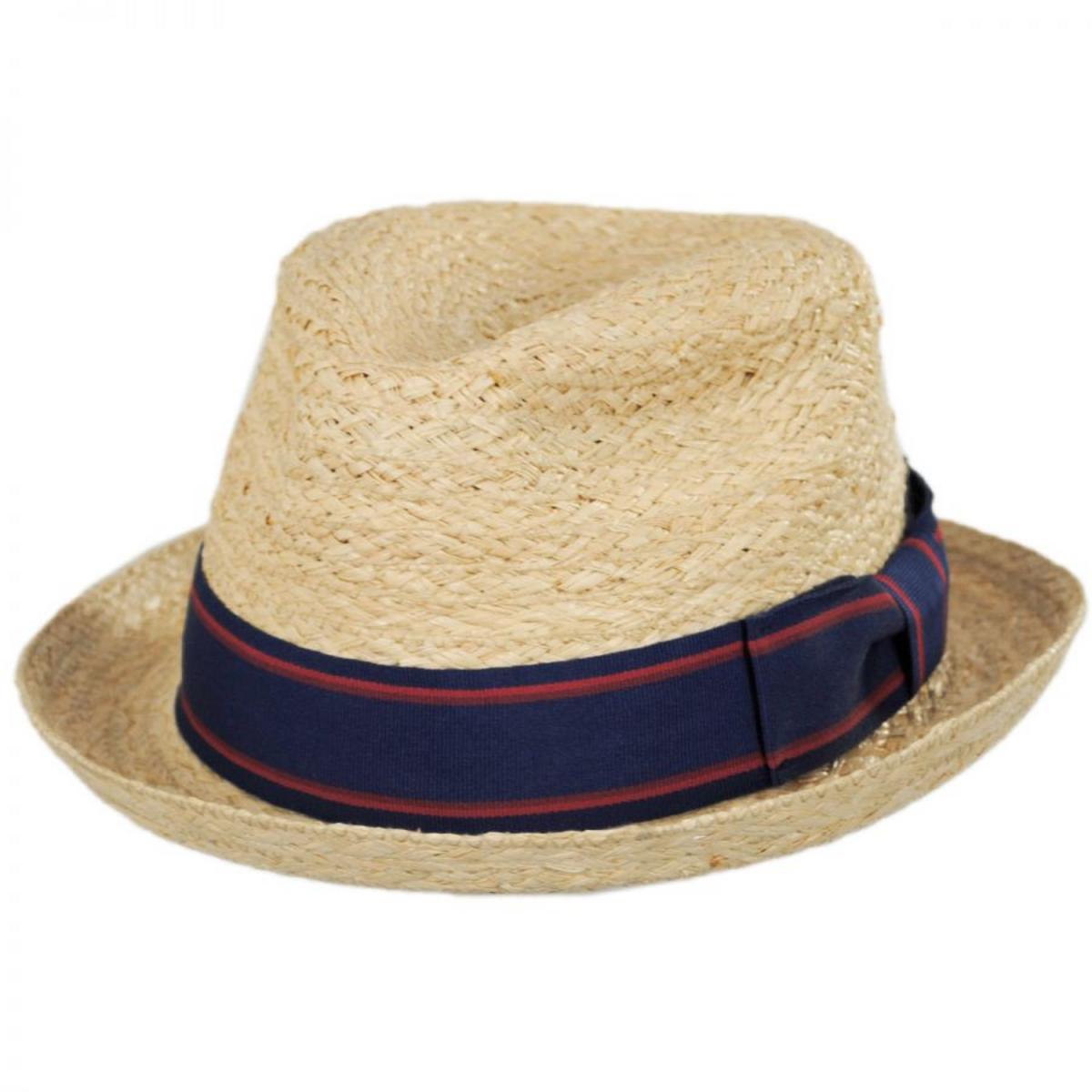 Jaxon Hats | Golden Hill Raffia Straw Fedora Hat | 126500 | lead | NATURAL