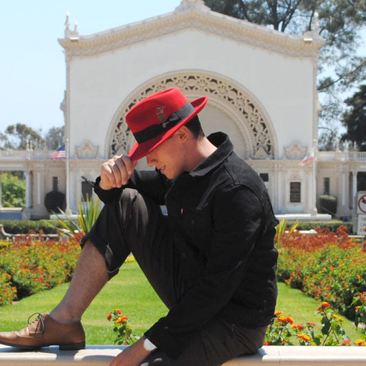 Jaxon Hats | Wholesale Pachuco Crushable Wool Felt Fedora Hat B2B Pre-Pack | B2B135008 | lsmone | RED