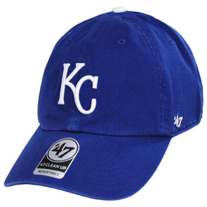 47 Brand | Kansas City Royals MLB Clean Up Strapback Baseball Cap Dad Hat | 203421 | lead | ROYAL BLUE