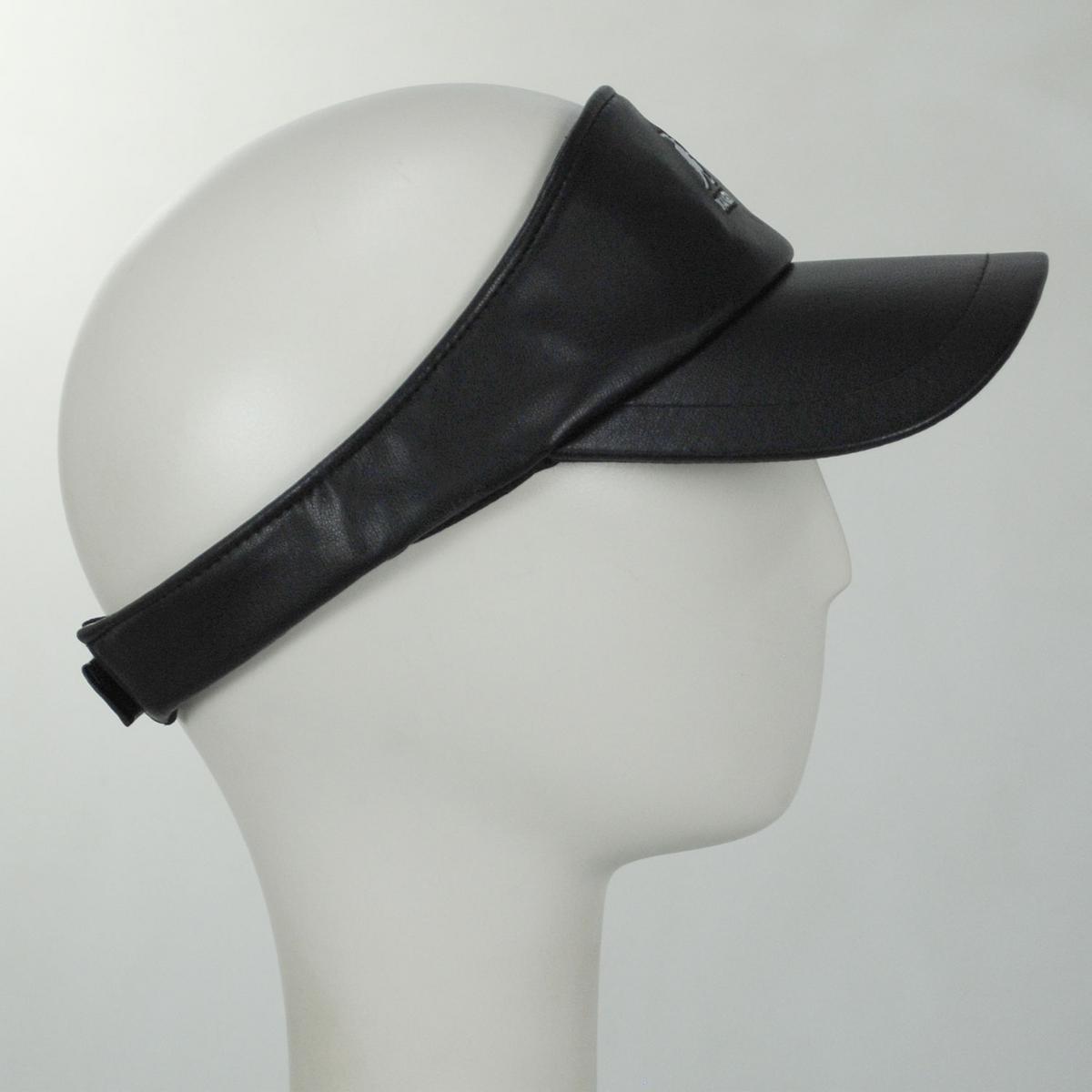 Kangol | Faux Leather Visor | 195607 | profile | BLACK