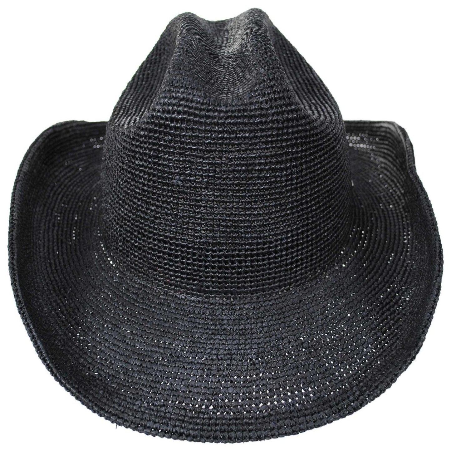 BRIXTON HATS | Odessa Raffia Straw Cowboy Hat | 104063 | front | BLACK