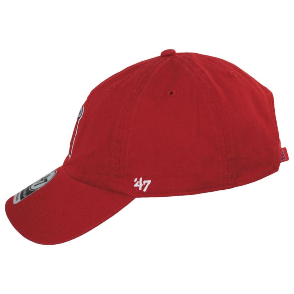 47 Brand | Los Angeles Angels of Anaheim MLB Home Clean Up Strapback Baseball Cap Dad Hat | 203022 | profile | RED