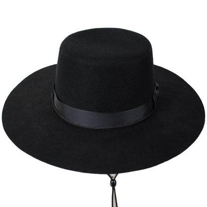 Jaxon Hats | Made in the USA - Classics Wool Felt Bolero Hat | 191721 | front | BLACK
