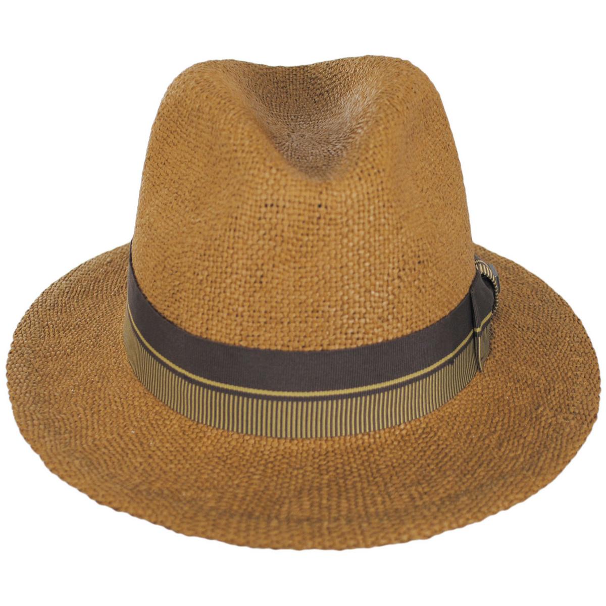 BRIXTON HATS | Roma Bangora Straw Fedora Hat | 128362 | front | COFFEE