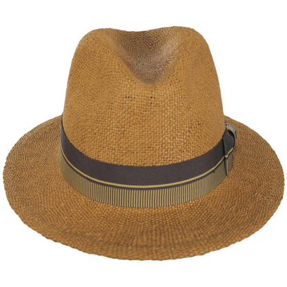 BRIXTON HATS | Roma Bangora Straw Fedora Hat | 128362 | front | COFFEE