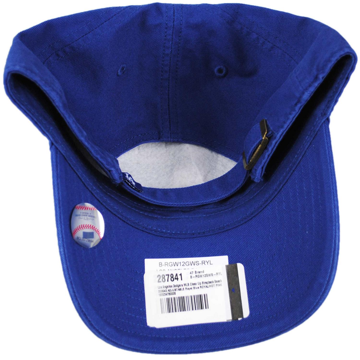 47 Brand | Los Angeles Dodgers MLB Clean Up Strapback Baseball Cap Dad Hat | 203042 | under | ROYAL/HOT PINK