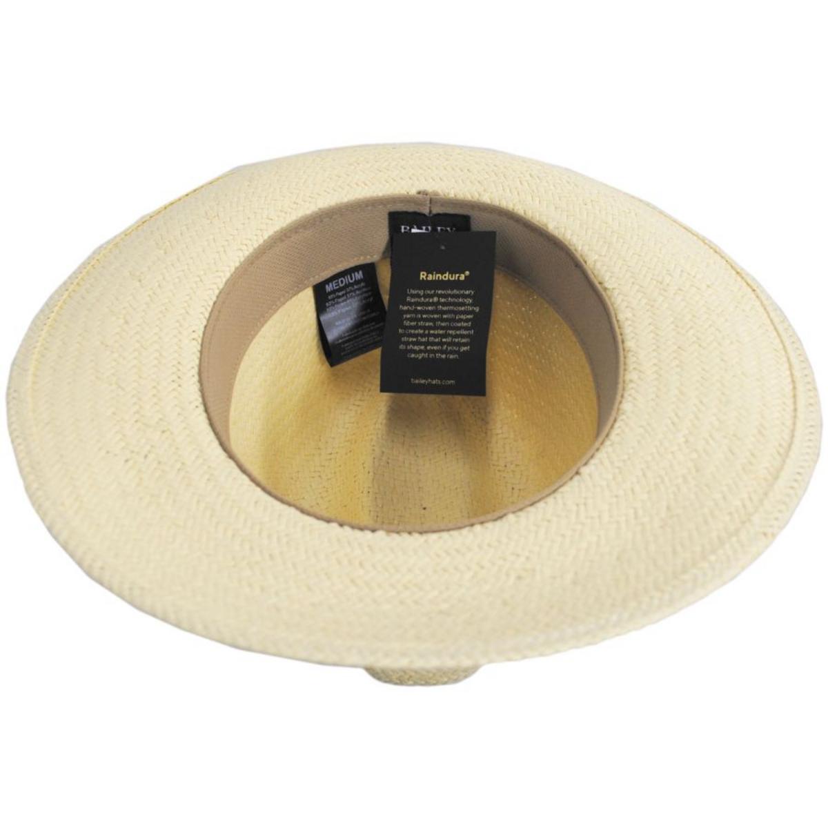 Bailey 1922 | Winstone Raindura Straw Fedora Hat | 127743 | under | NATURAL