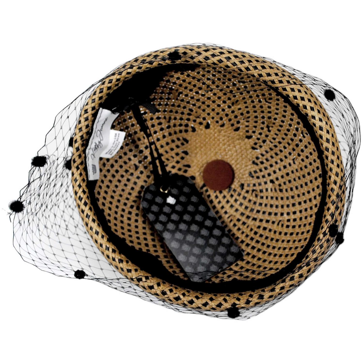 Kathy Jeanne | Toyo Straw Beret with Veil | 100722 | under | TOBACCO MIX
