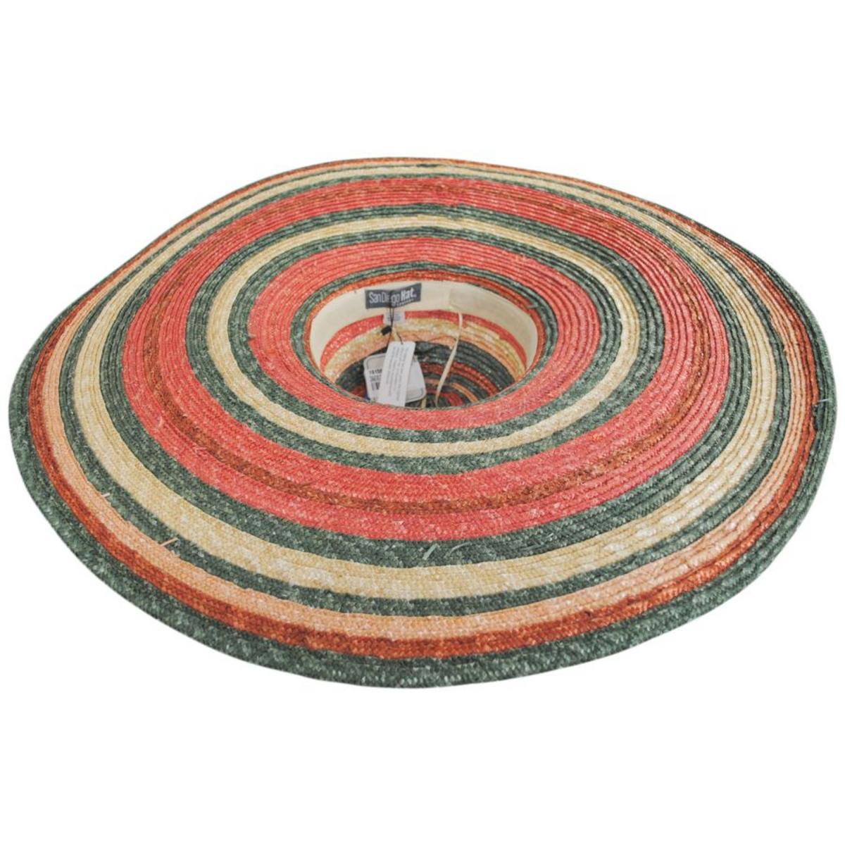 Milan Stripe Wide Brim Wheat Straw Sun Hat
