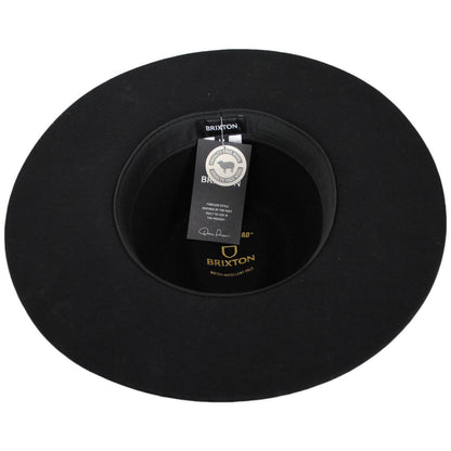 BRIXTON HATS | Hawkins Weather Guard Wool Felt Western Hat - Black | 135613BB | under | BLACK