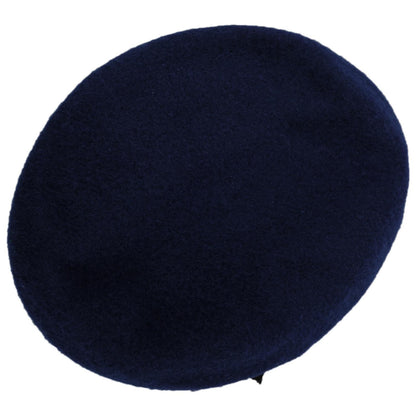 Village Hat Shop | Wool Military Beret with Lambskin Band | 151106 | top | NAVY