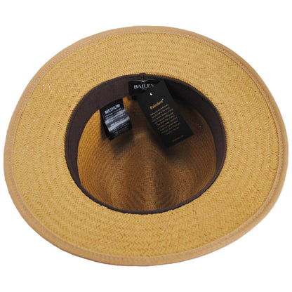 Bailey 1922 | Bran Raindura Straw Fedora Hat | 127937 | under | CARAMEL