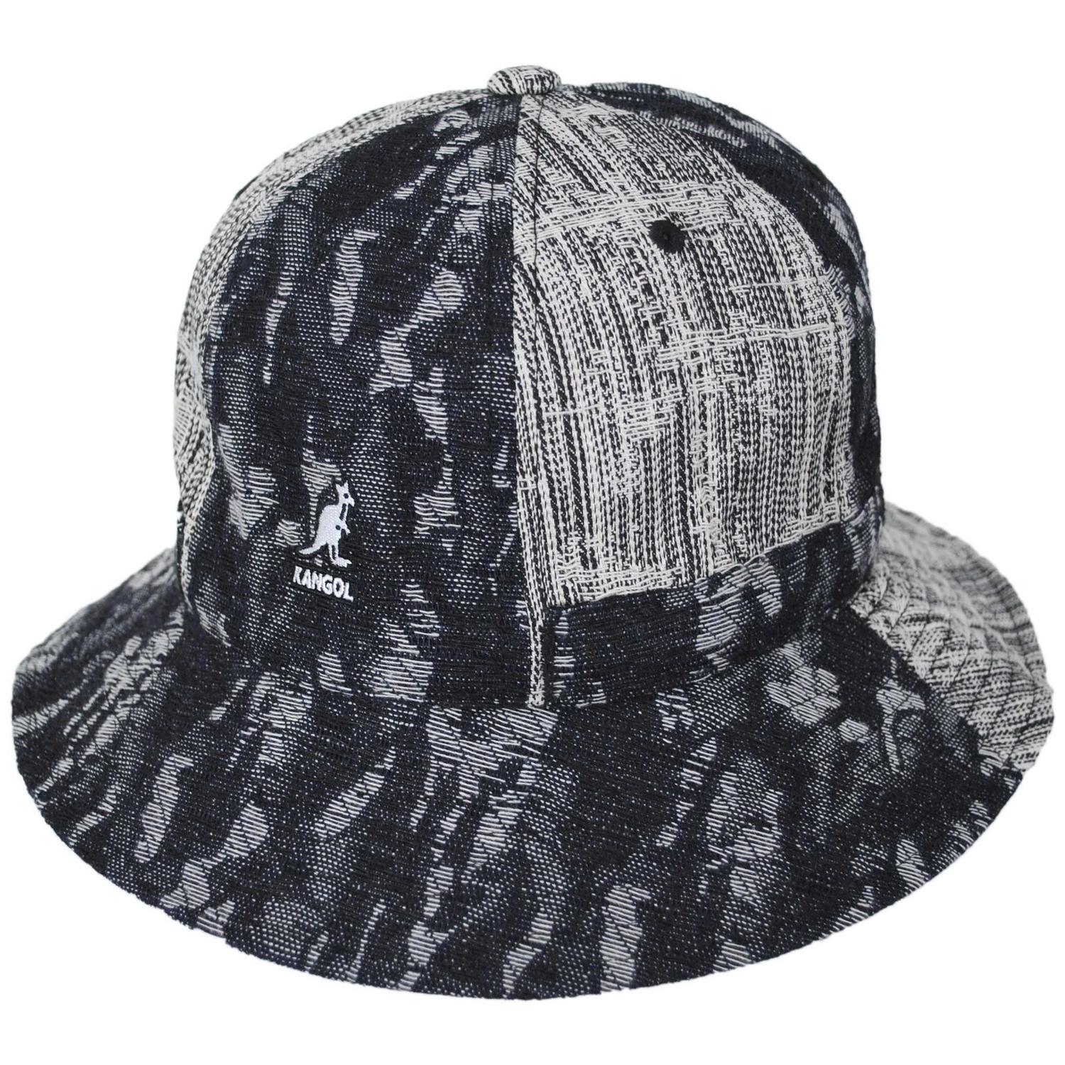 Kangol | Denim Mashup Casual Bucket Hat - Black Topstitch | 185841BT | lead | BLACK TOPSTITCH