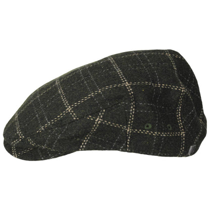 BRIXTON HATS | Hooligan Lightweight Windowpane Plaid Ivy Cap - Moss/Beige | 161559MB | profile | MOSS/BEIGE