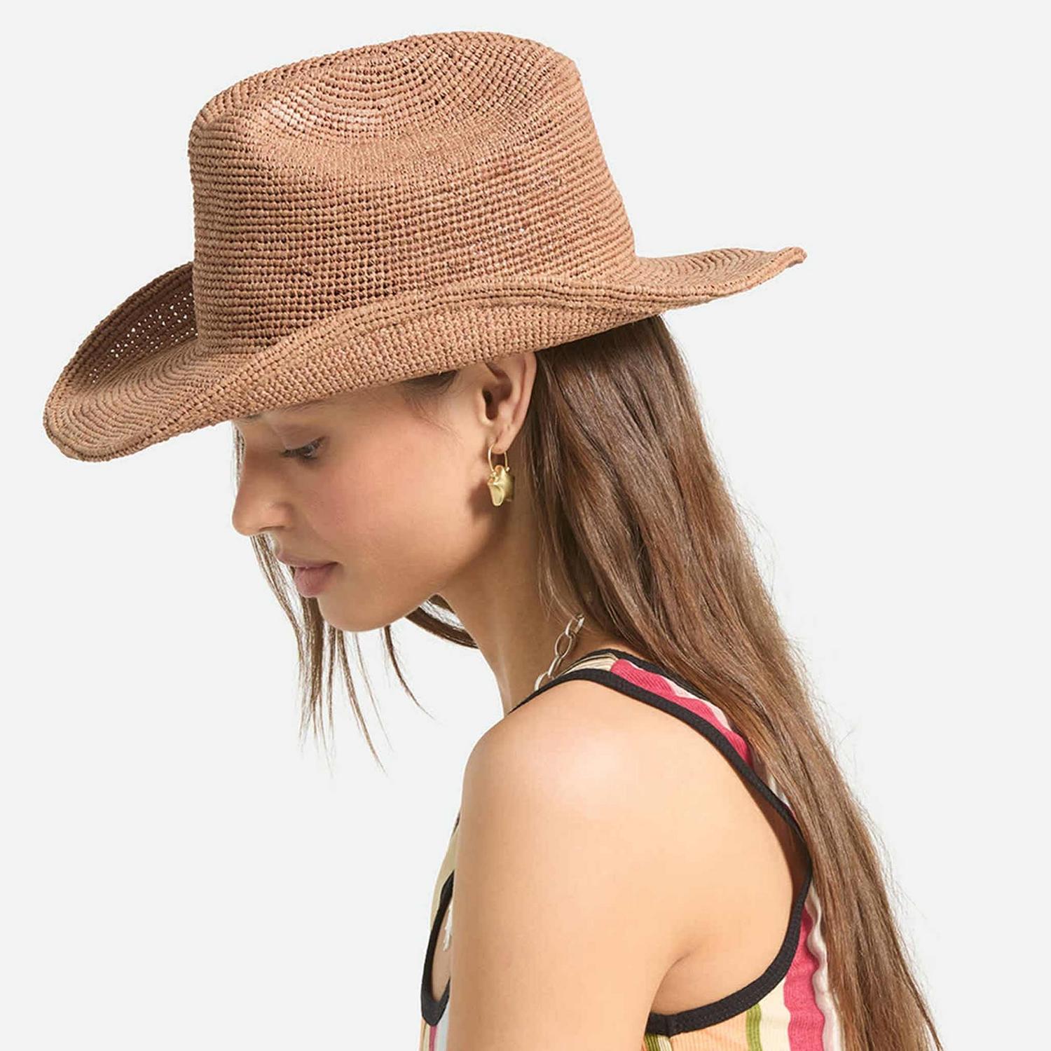 BRIXTON HATS | Odessa Raffia Straw Cowboy Hat - Italian Clay | 104063TC | lsftwo | ITALIAN CLAY