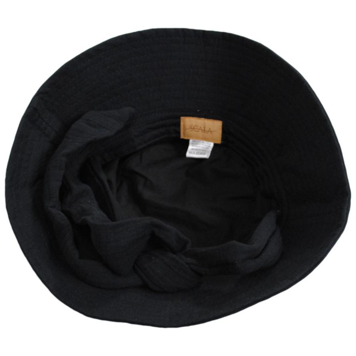 Scala | Bernadette Cotton Bucket Hat | 106438 | under | BLACK