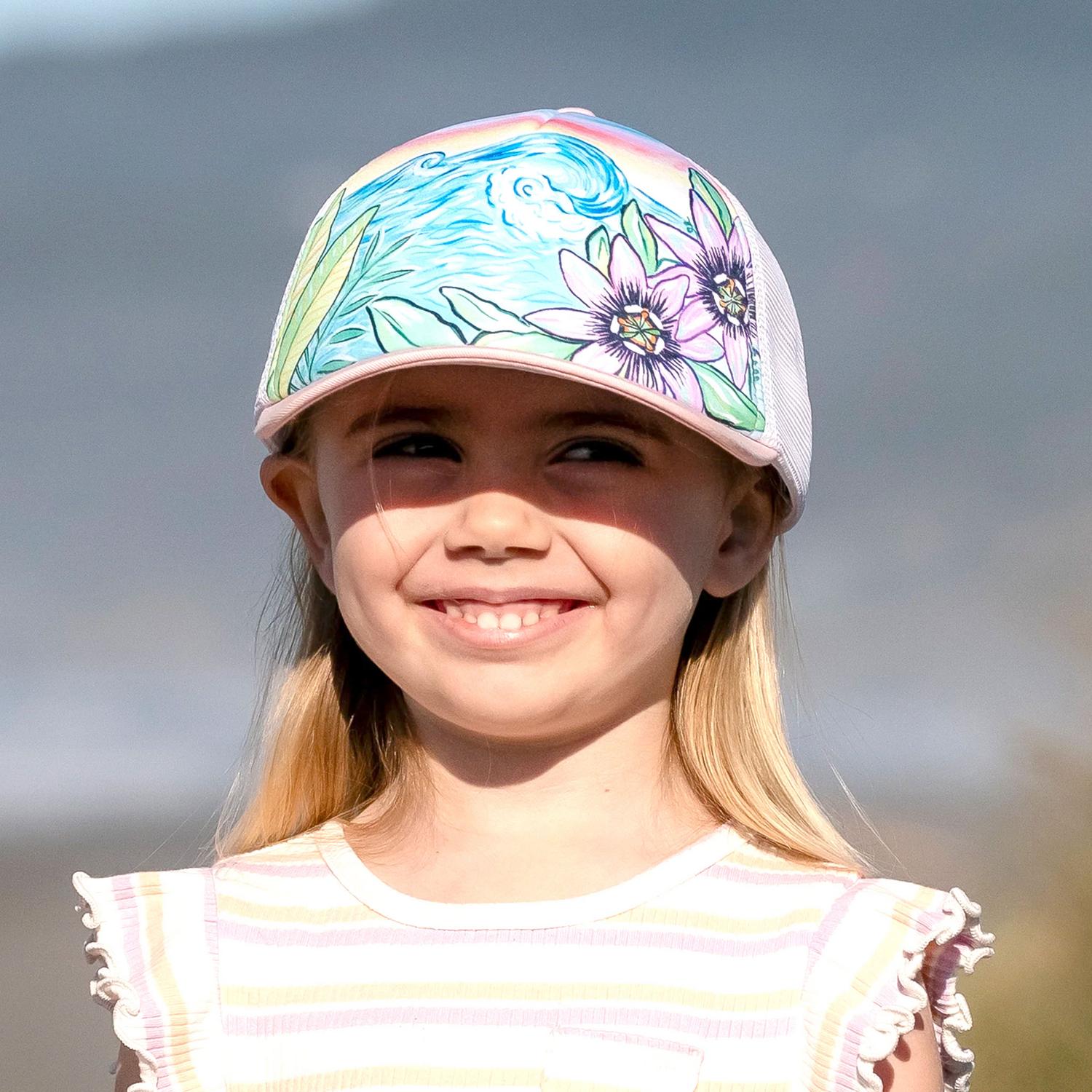 Sunday Afternoons | Kid's Passionflower Trucker Snapback Baseball Cap | 401284 | lsfone | PASSIONFLOWER