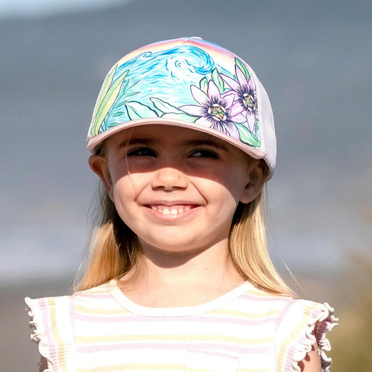 Sunday Afternoons | Kid's Passionflower Trucker Snapback Baseball Cap | 401284 | lsfone | PASSIONFLOWER