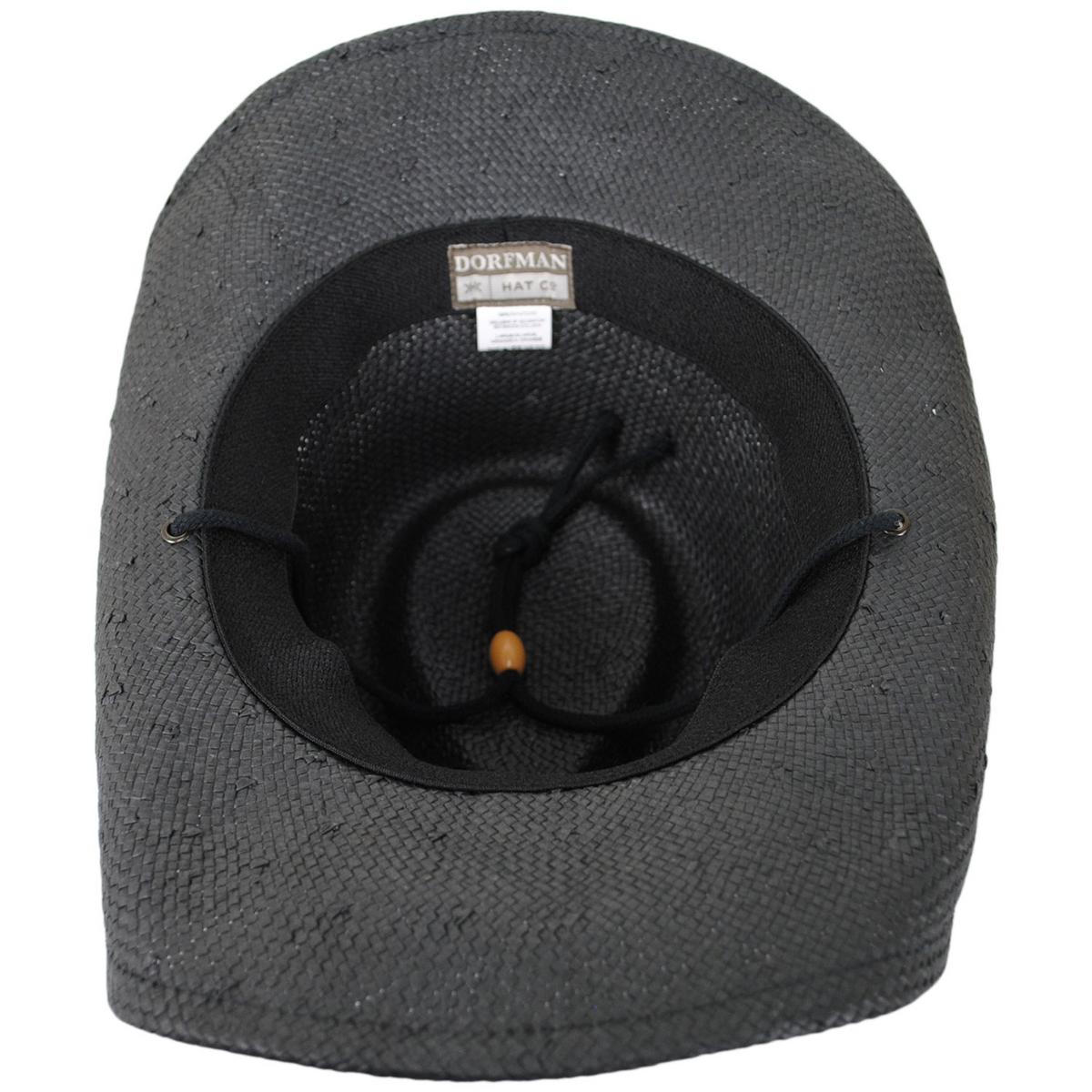 Dorfman Pacific | Chincord Toyo Straw Western Hat | 126150 | under | BLACK