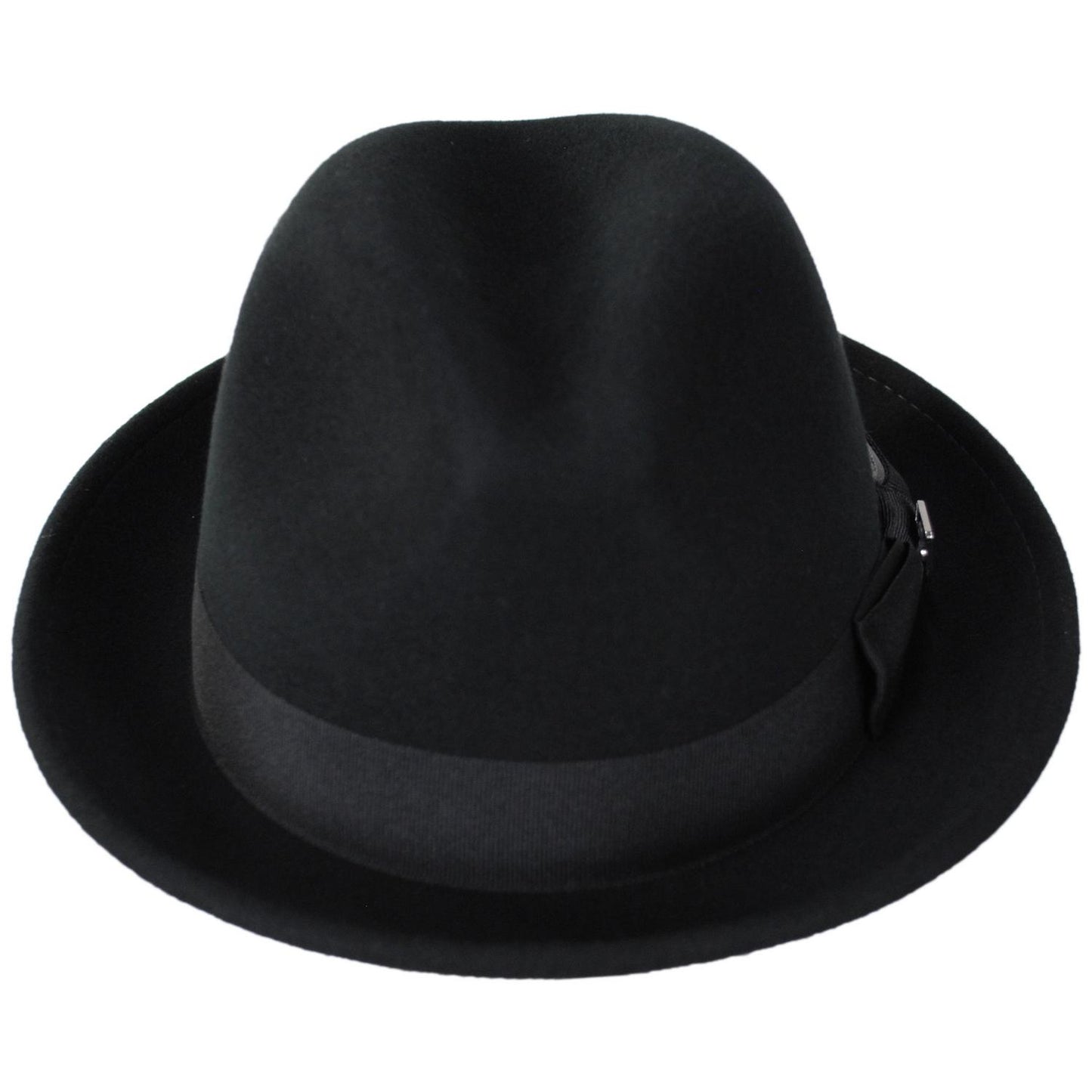 Stacy Adams | Bracco Wool Felt Fedora Hat | 130428 | front | BLACK/GREY