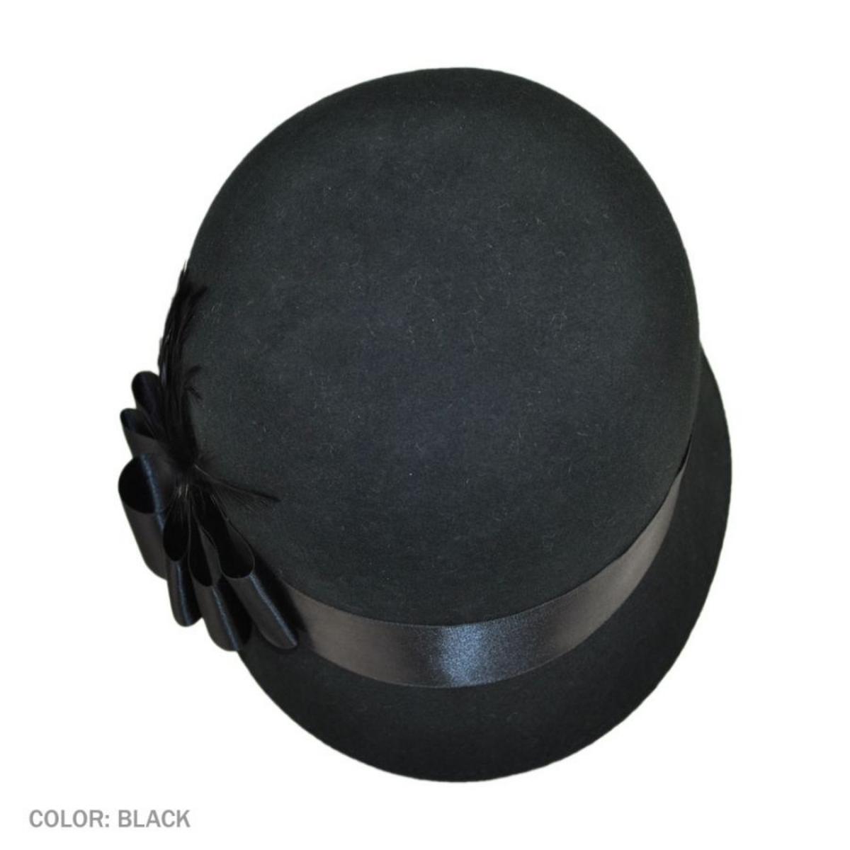 sur la tete | Chloe Wool Felt Cloche Hat | 125511 | profile | BLACK