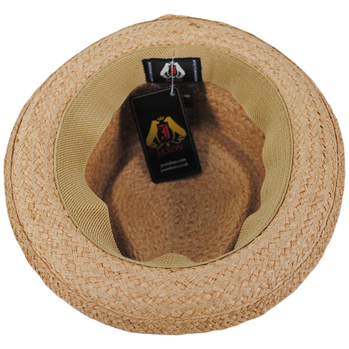 Jaxon Hats | Raffia Straw Diamond Crown Fedora Hat | 129002 | under | NATURAL