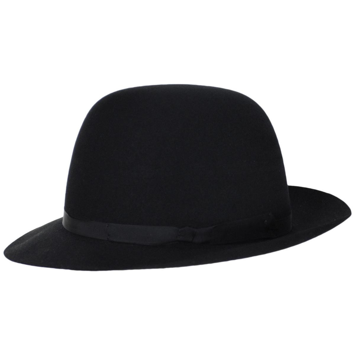 Stefeno Hats | Dalton Rollable Fur Felt Shapeable Open Crown Fedora Hat | 136008 | profile | BLACK