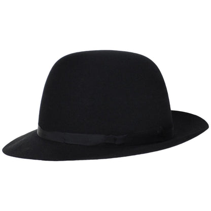 Stefeno Hats | Dalton Rollable Fur Felt Shapeable Open Crown Fedora Hat | 136008 | profile | BLACK