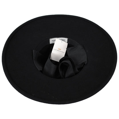 San Diego Hat Company | Stella Wool Felt Floppy Swinger Hat with Chin Ties | 125225 | under | BLACK