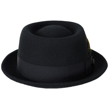 Bigalli | Stingy Brim Wool Felt Pork Pie Hat | 131413 | front | BLACK
