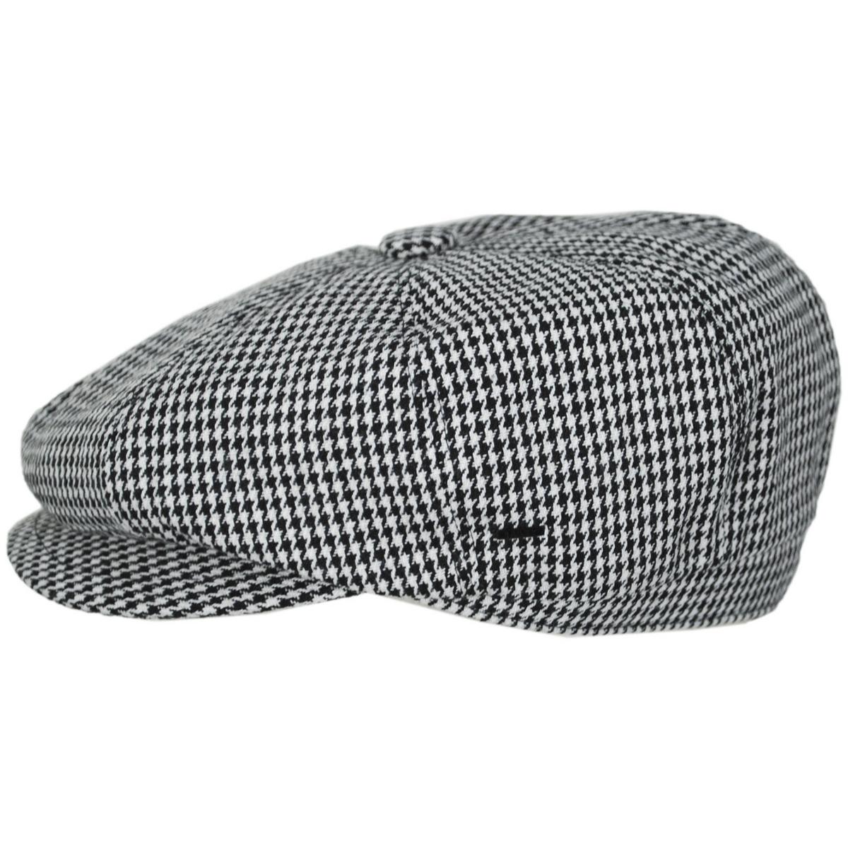 Bailey 1922 | Atlas Houndstooth Earflap Newsboy Cap | 167239 | profile | BLACK MULTI