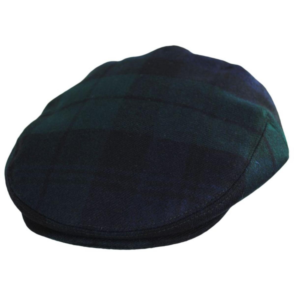 Baskerville Hat Company | Somerset Wool Plaid Ivy Cap | 167674 | lead | NAVY/GREEN