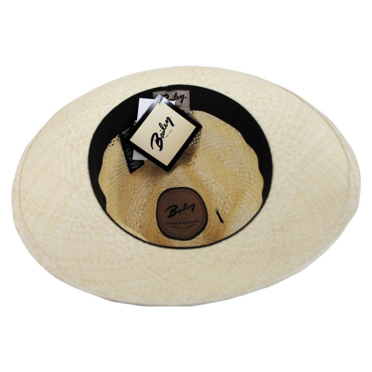 Bailey 1922 | Ezra Vented Panama Straw Fedora Hat | 127759 | under | NATURAL