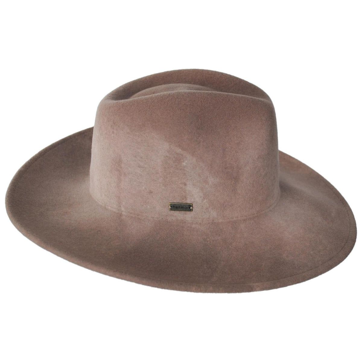 Betmar | Katie Wool Felt Safari Fedora Hat | 123175 | profile | MOLE/ALABASTER