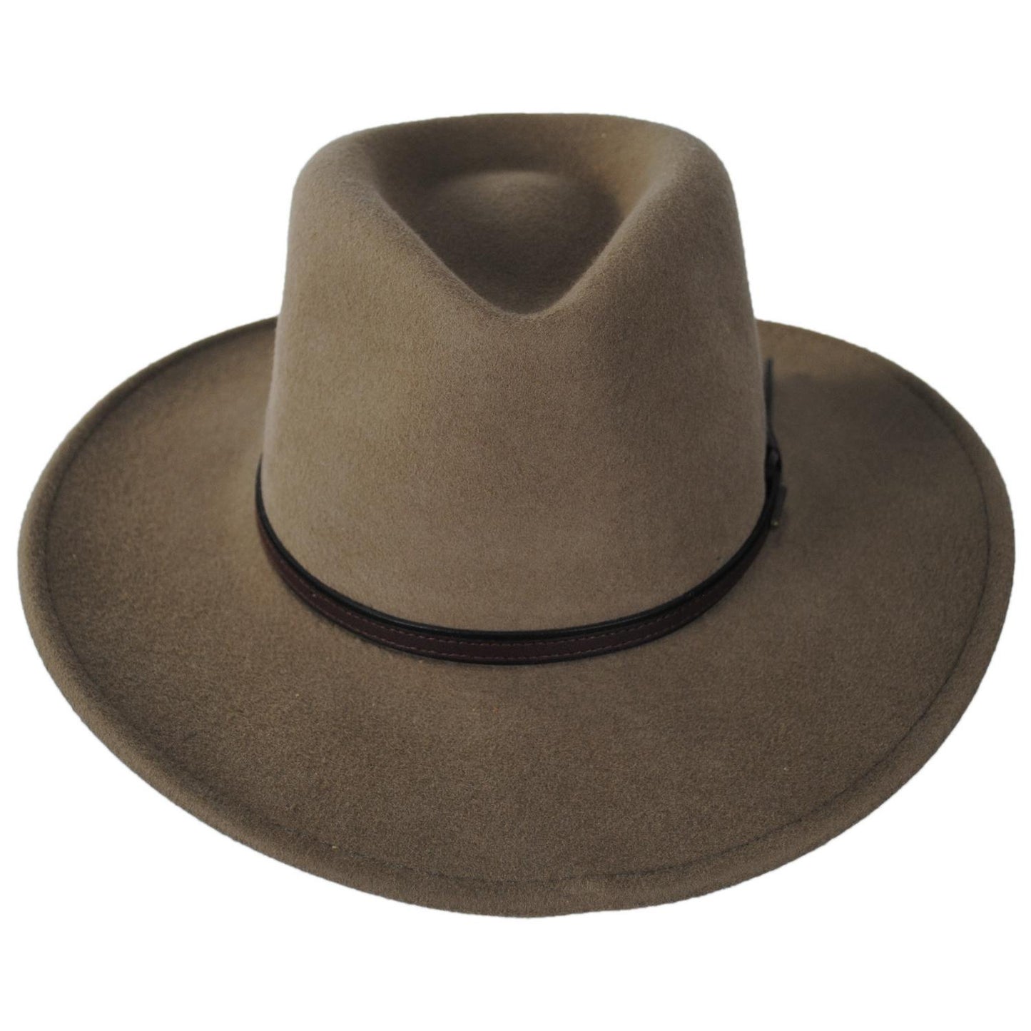 Stetson | Bozeman Crushable Wool Felt Outback Hat | 130692 | front | MUSHROOM