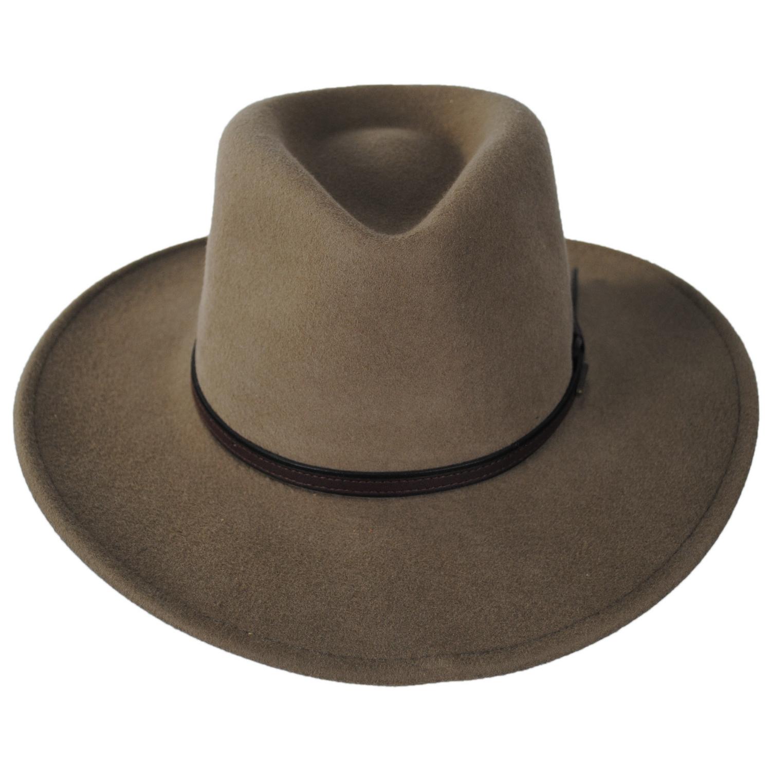 Stetson | Bozeman Crushable Wool Felt Outback Hat | 130692 | front | MUSHROOM
