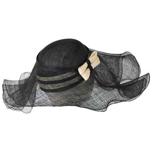Diva Moscow | Sinamay Straw Pillbox with Floppy Brim | 124271 | lead | BLACK/WHITE