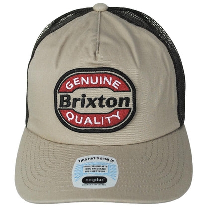 BRIXTON HATS | Keaton Netplus Mesh MP Trucker Snapback Baseball Cap | 201833 | front | SAND/SEPIA