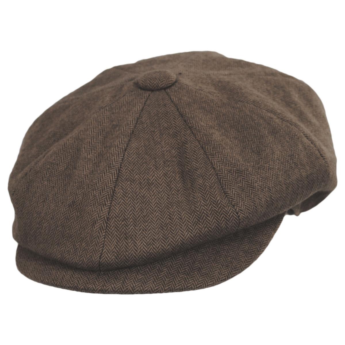 Baskerville Hat Company | Wholesale Cardiff Cotton Herringbone Newsboy Cap B2B Pre-Pack | B2B167678 | lead | BROWN/TAN