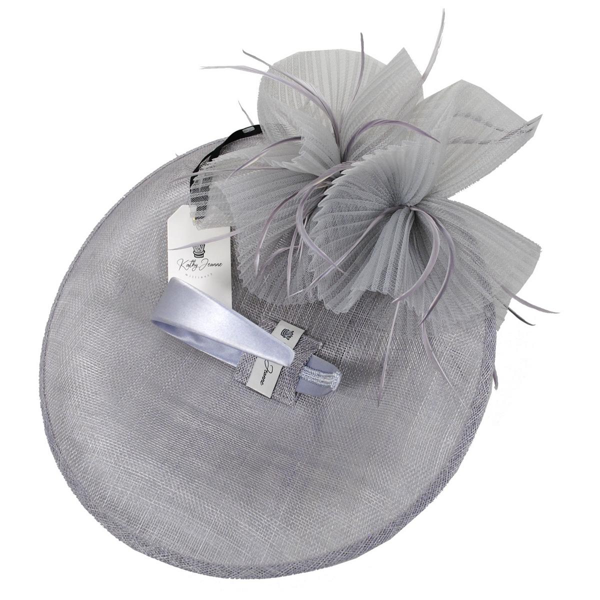 Kathy Jeanne | Fruncido Sinamay Straw Fascinator Hat | 122429 | under | GREY