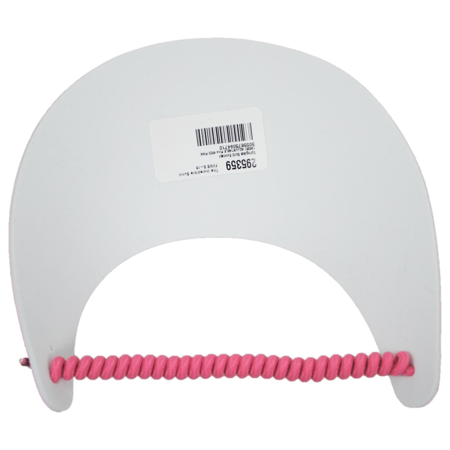 The Incredible Sunvisor | Springlace Solid Sunvisor | 196351 | under | MED PINK