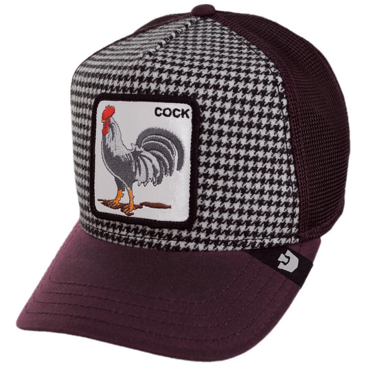 Goorin Bros | Dapper Rooster Mesh Trucker Snapback Baseball Cap | 200746 | lead | HOUNDSTOOTH